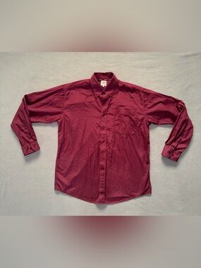 Cinch Men's Maroon Button-Down Western Shirt Size M